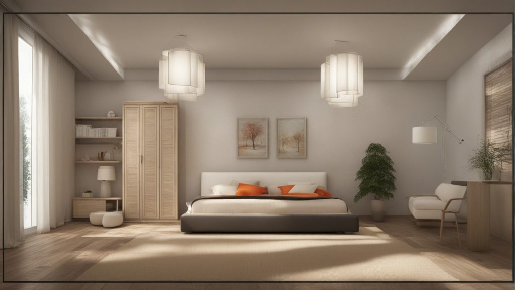 Soggiorno Feng Shui ben organizzato e senza disordine".