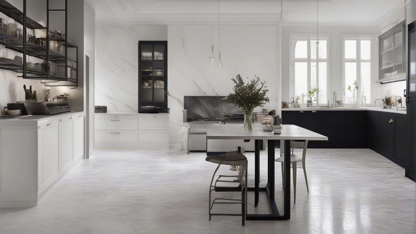 cucina moderna bianca e nera