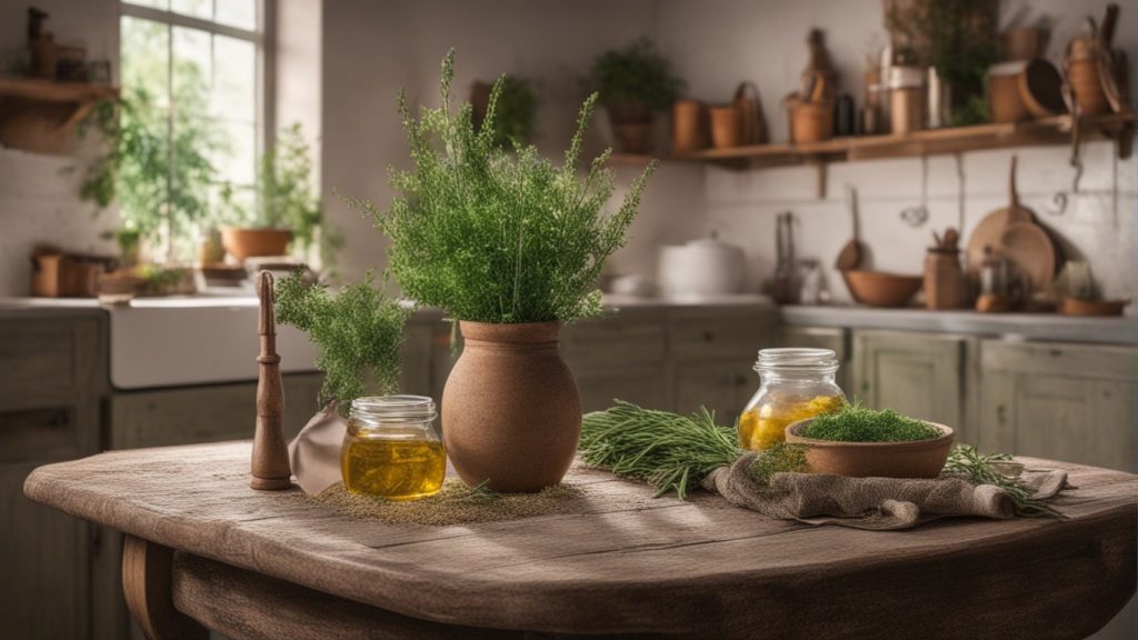 Piante aromatiche in cucina.