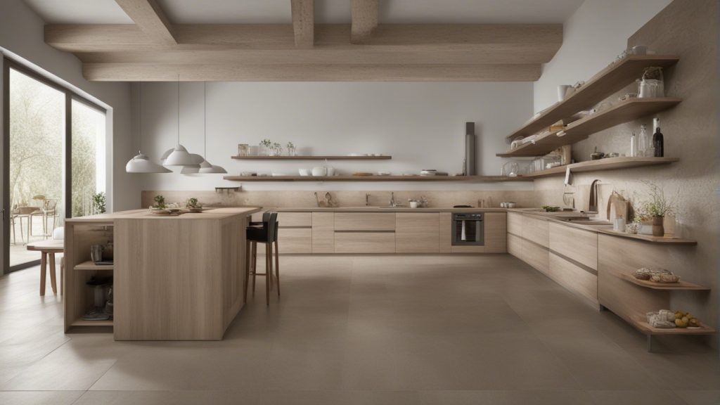 Cucina moderna in legno naturale