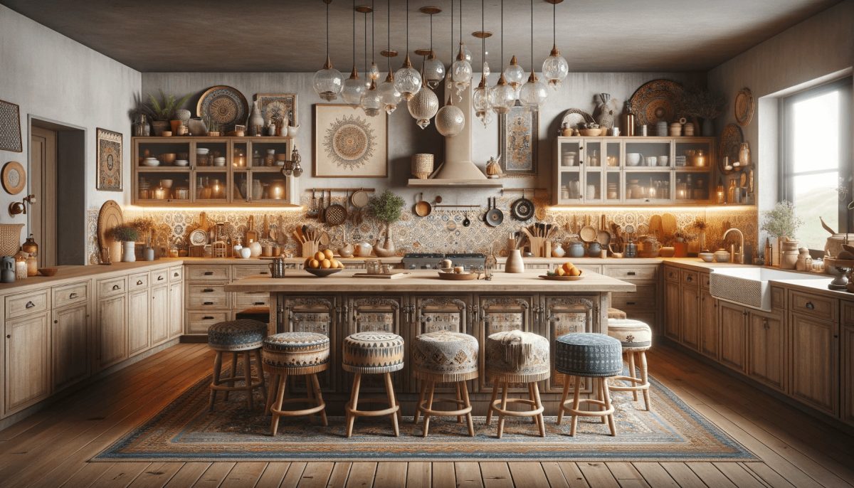 L'equilibrio tra stile e praticità in una cucina boho chic.